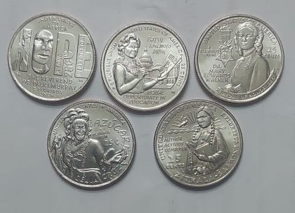 American Women Quarter Dollar Set OF 5 Coins 'P' MINT - 2024