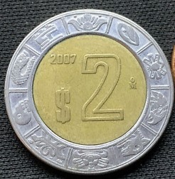 MEXICO 2 DOLLAR 2007(used)