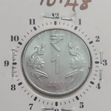 1 RUPEE 2017 CALCUTTA MINT 1.00 ROTATION -ERROR COIN UNC