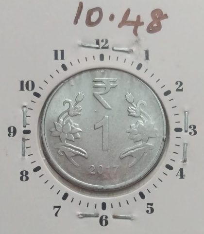 1 RUPEE 2017 CALCUTTA MINT 1.00 ROTATION -ERROR COIN UNC