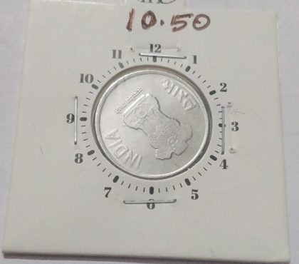 1 RUPEE 2019 NOIDA MINT 4.30 ROTATION ERROR COIN USED - Image 2