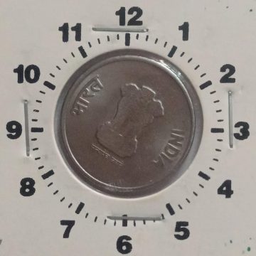 2 RUPEES 2022 NOIDA MINT 1.30 ROTATION ERROR COIN UNC
