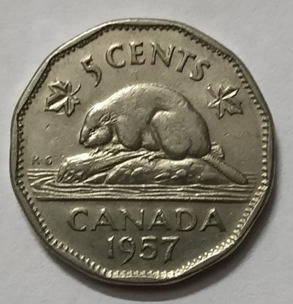 5 Cents Canada 1957 Elizabeth II D.G Regina (used)