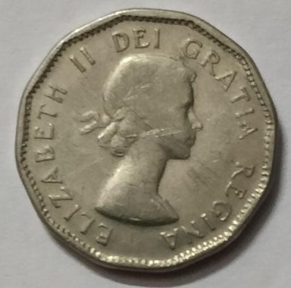5 Cents Canada 1957 Elizabeth II D.G Regina (used) - Image 2