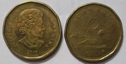 1 DOLLAR CANADA 2016 Elizabeth II D.G Regina (used)