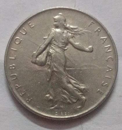 1 Franc 1969 Liberte Egalite Fraternite (used) - Image 2