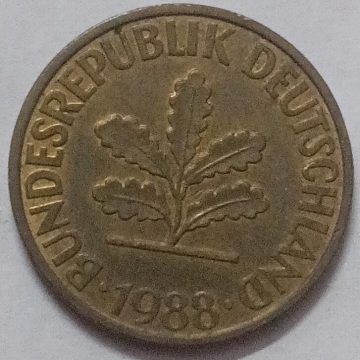 GERMANY 10  PFENNIG 1988 (USED)