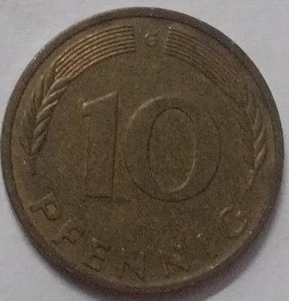 GERMANY 10  PFENNIG 1988 (USED) - Image 2