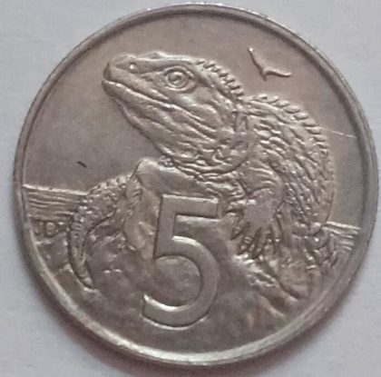 New zealand 5 cent Coin 1997 (Used)