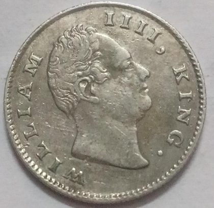 BRITISH INDIA EAST COMPANY HALF RUPEE 1835 - KING WILLIAM -IIII -SILVER COIN - Image 2