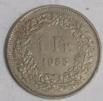 SWITZERLAND 1 Fr.  1985 Helvetia (used)