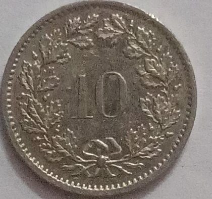 SWITZERLAND 10 Rappen 1977 Confoederatio Helvetica  Coin(used) - Image 2