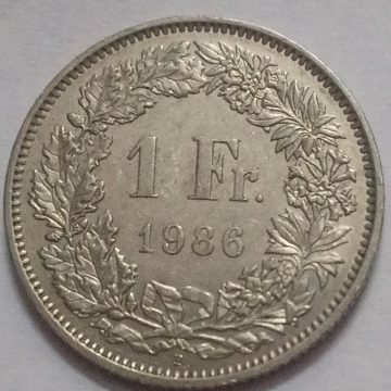 SWITZERLAND 1 Fr.  1986 Helvetia (used)