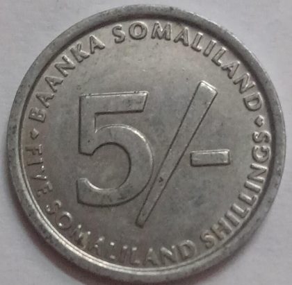 Somaliland 5 shillings 2005 used