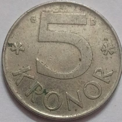SWEDEN 5 KRONOR 1992(used)