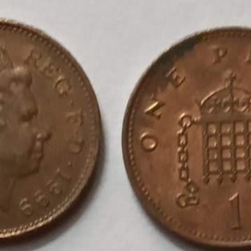 UK 1 Penny Coin 1999 (USED)