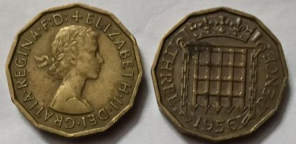 UK 3 Pence Coin 1956 (USED)