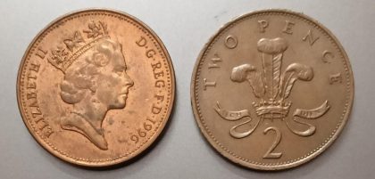 2 pence Garden Bird  Elizabeth II 1996