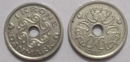 DENMARK 1 KRONE 2002 (USED)