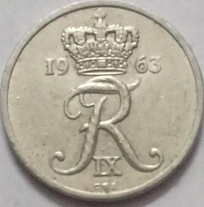 DENMARK 10 ORE 1963 (USED) - Image 2