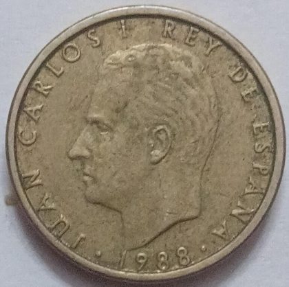 Spain 100 Pesetas Coin 1988(Used) - Image 2