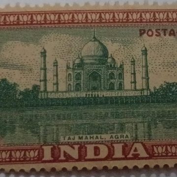 1st Series Taj Mahal- Rs.5 brown gum(Definitive stamps)